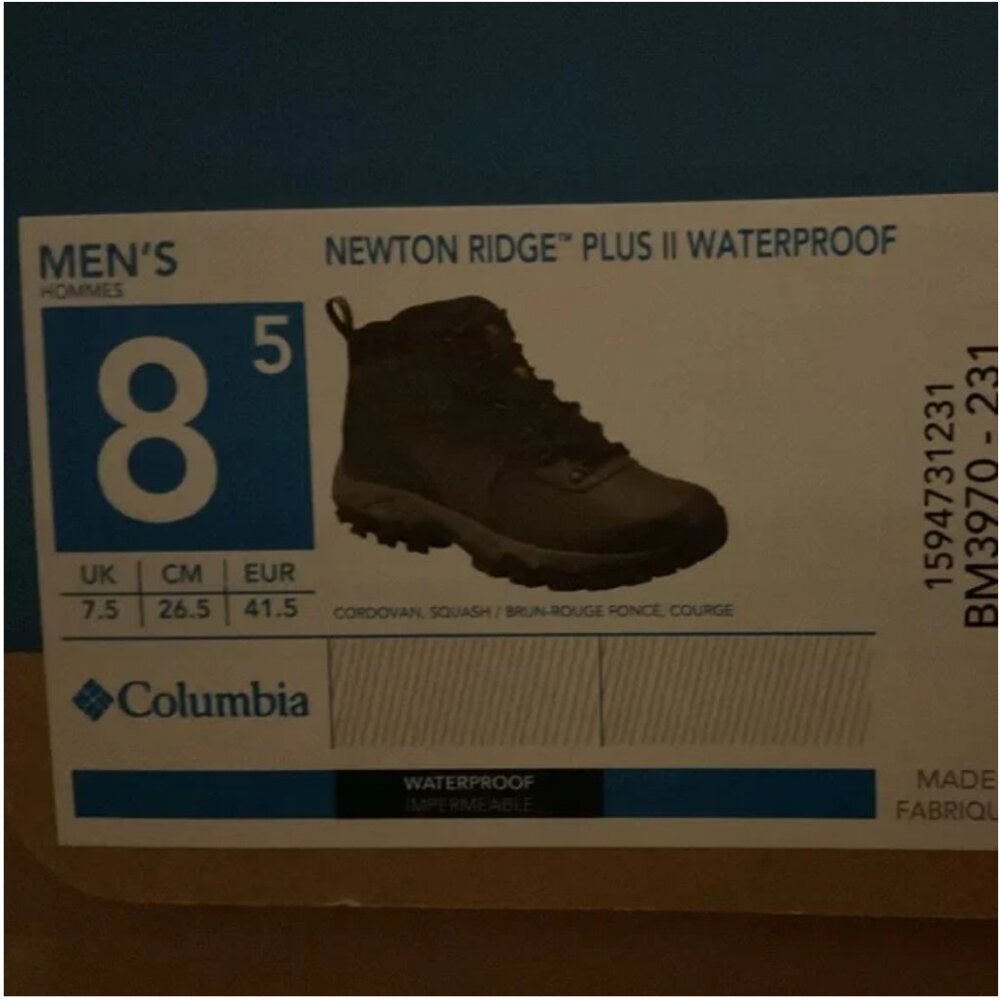 Columbia Mens Newton Ridge Plus II Waterproof Men 8.5